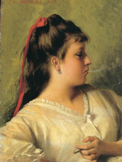 Vito D'Ancona, Donna che fuma, 1878, .