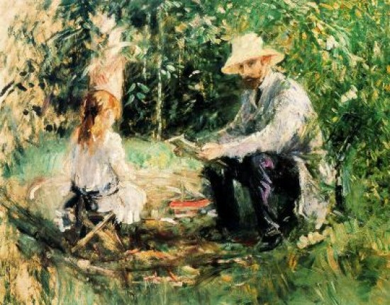 Morisot Berthe  Eugene Manet in giardino
