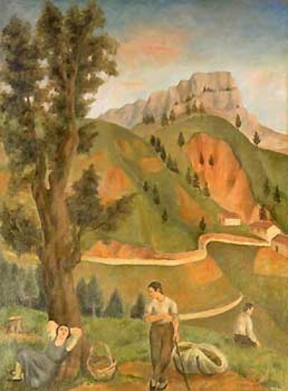 U. Oppi, Paesaggio cadorino, 1924