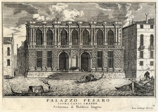 Carlevaris luca Palazzo Pesaro sopra Canal Grande.