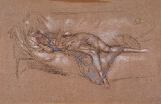Whistler James Abbott McNeill A Draped Model Reclining 