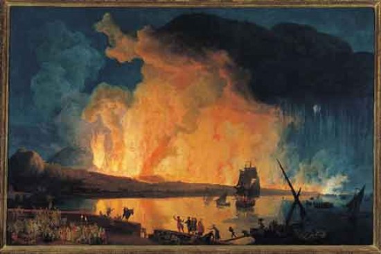 Pierre-Jacques-Antoine Volaire Eruzione del Vesuvio dal ponte della Maddalena,