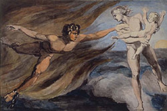 Blake William  The Good and Evil Angels Struggling for Possession of a Child 