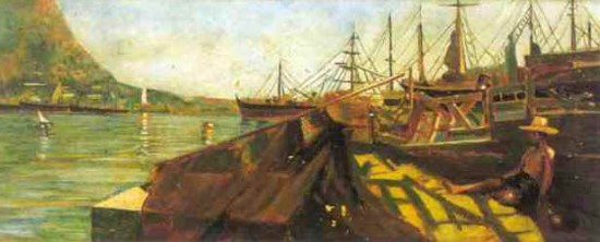 Ugo Manaresi - Barche nel porto di Livorno