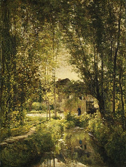Charles-Franois Daubigny (Landscape with a Sunlit Stream,