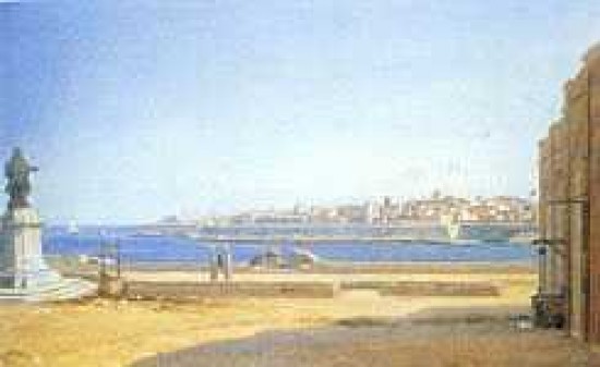 Filippo Palizzi Veduta de La Valletta dal Forte Emanuele, Malta