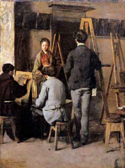 Giacomo Favretto Lo studio del pittore