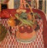 Bonnard Pierre Corbeille et assiette de fruits sur la nappe à carreaux rouges