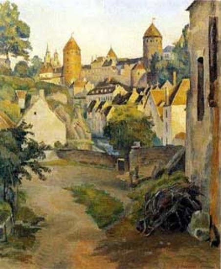 Bernard Emile View of Castle in Semur