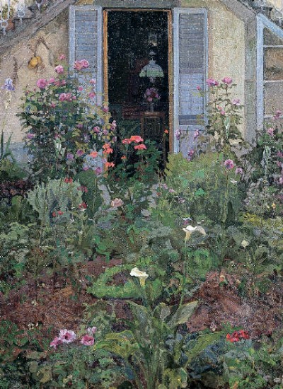 Llewelyn Lloyd, Il giardino, 1907, trittico,