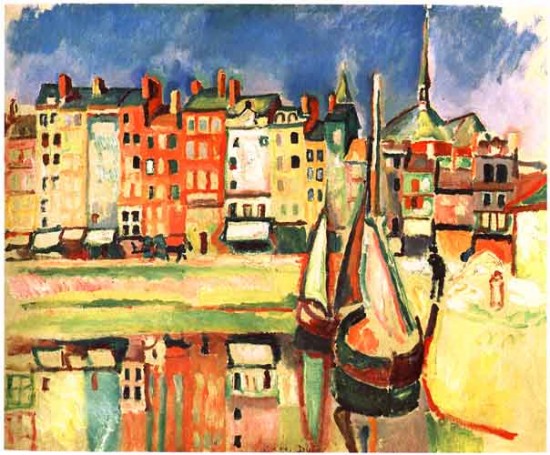 Dufy Raoul  Vecchie case a Harfleur Harbor