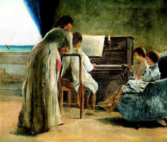 Cecioni,Adriano  La lezione di piano,