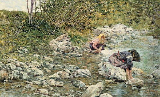 Tommasi,Lodovico  Due donne al fiume, . 