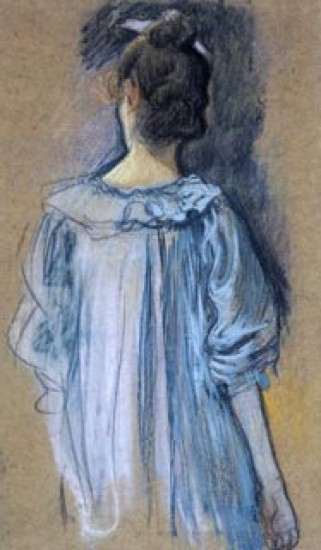 Rysselberghe Theo van   Femme en bleu vue de dos (