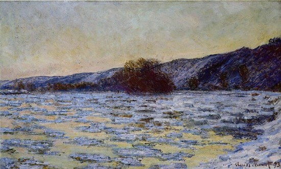 Monet  Il disgelo, effetto di crepuscolo,