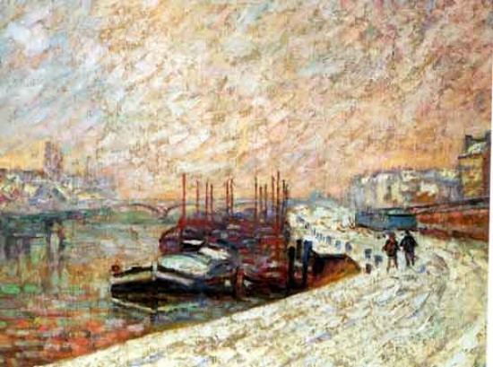 Guillaumin Armand Rimorchiatori sotto la neve,