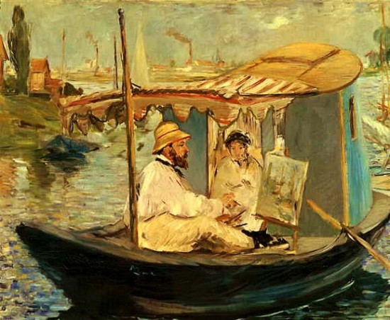Manet Edouard   Claude Monet Working on his Boat in Argenteuil, 