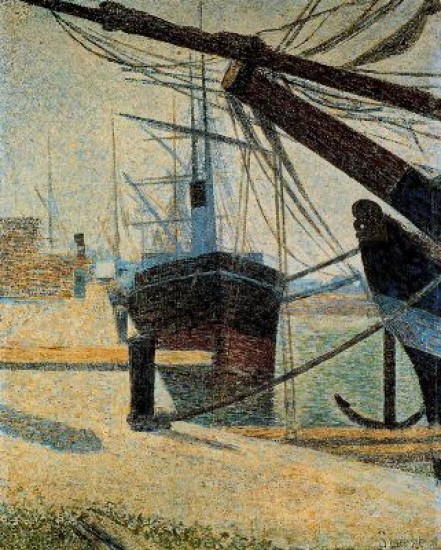 Seurat George Pierre Angolo del porto di Honfleur