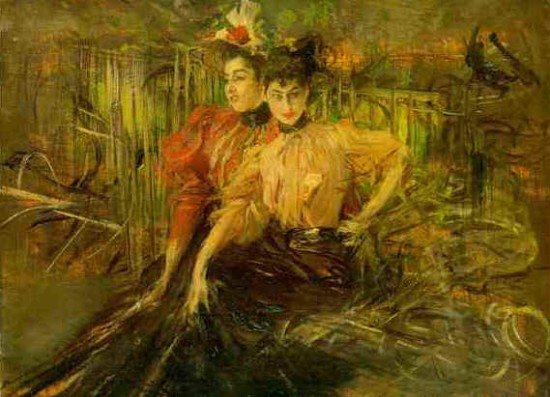 Boldini Giovanni Due donne su di un divano