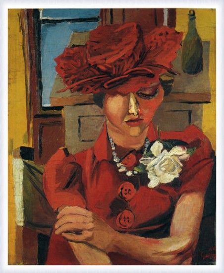 Guttuso Renato Ritratto di Mimise con il cappello rosso, 