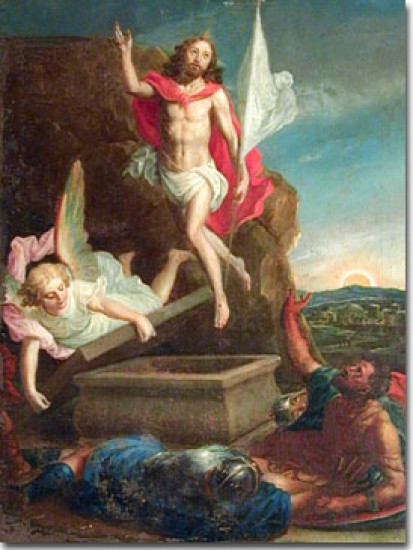 Artista nordico  Resurrezione di Cristo con angelo 