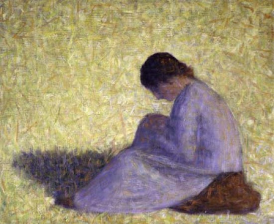 Seurat Georges , Contadina seduta sull'erba (