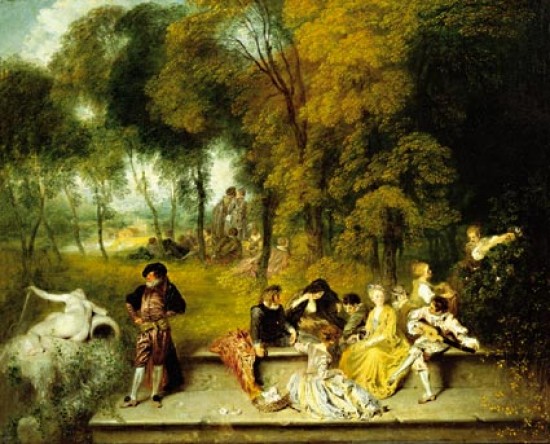 Antoine Watteau Fte galante dans un parc, dit aussi Runion en plein air 