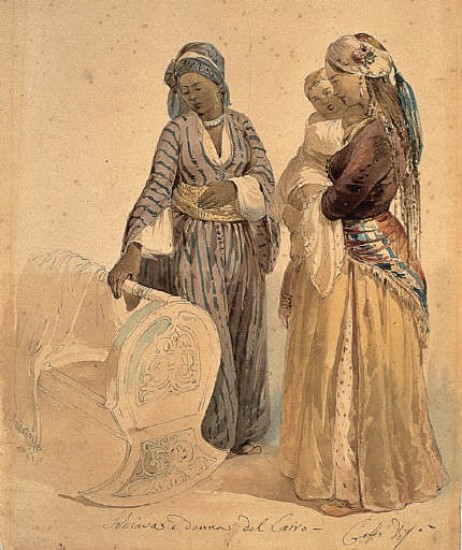 Ippolito Caffi, Schiava e donna del Cairo,