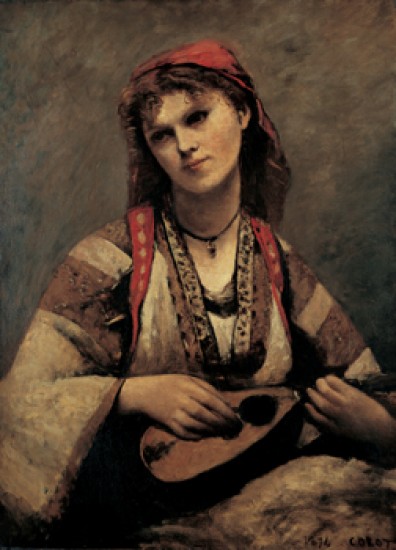 Corot Jean Baptiste Camille Christine Nilson. La gitana con mandolino, 