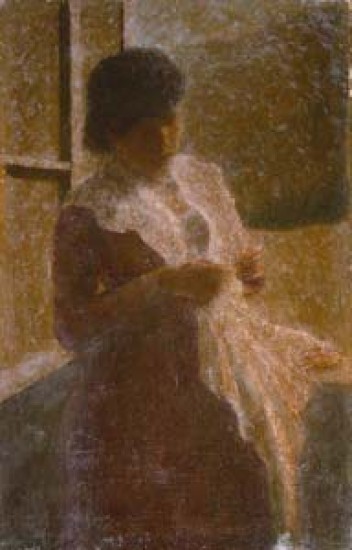 Grubicy Vittore  Ritratto di donna alla finestra
