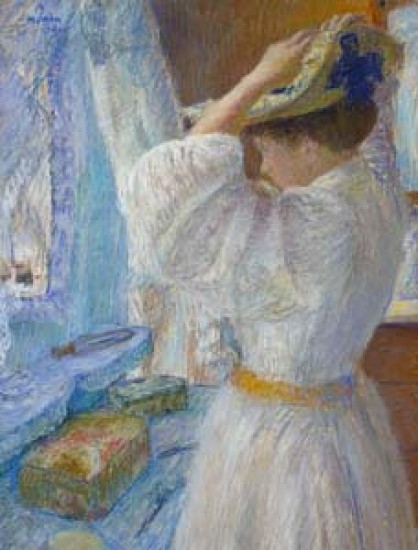 Morren George Signora che si mette il cappello,