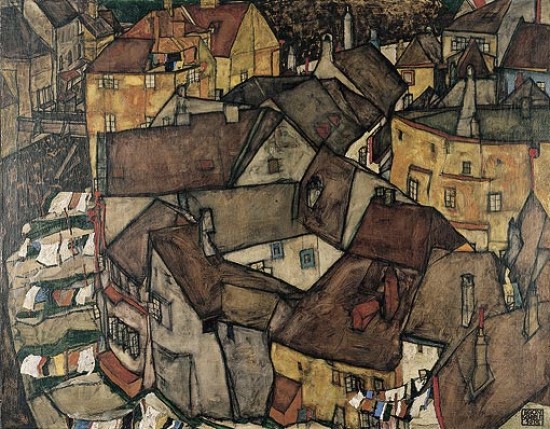 Schiele Egon Maisons en arc  Krumau (Petite Ville V)