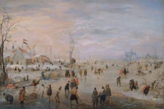 Avercamp Hendrick Winter landscape on the River Ijsel near Kampen