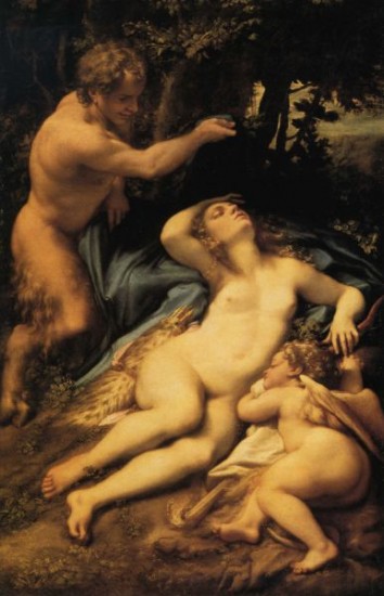 Venere e Cupido addormentati e spiati da un satiro