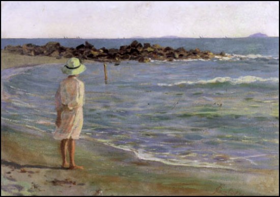 Francesco Gioli bambina sulla spiaggia