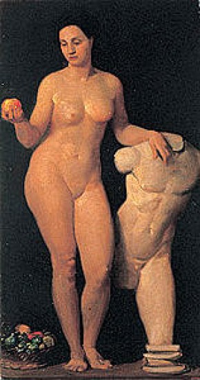 Funi Achille Nudo di donna con statua,