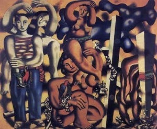 Fernand Leger - Composizione con  2 pappagalli