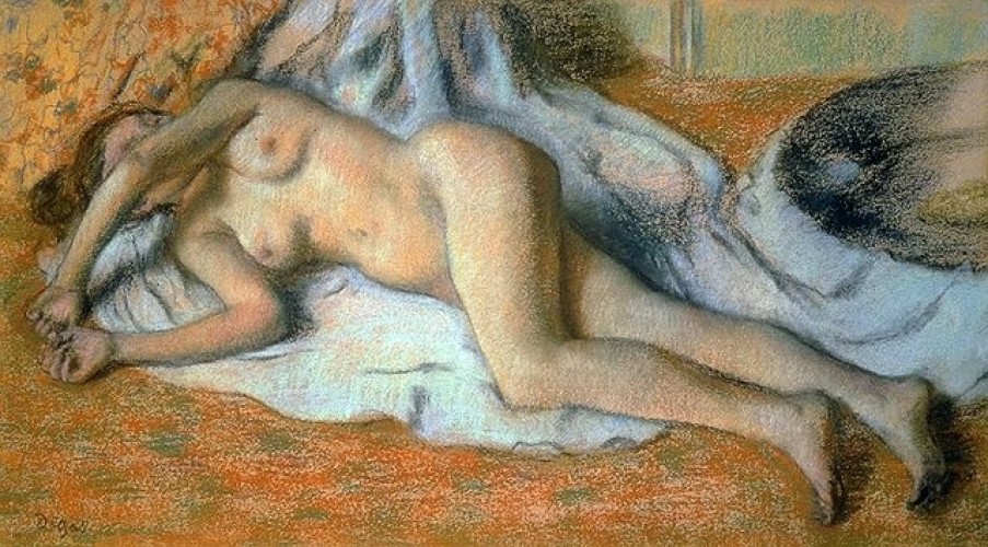 Degas Donna sdraiata sull'accappatoio