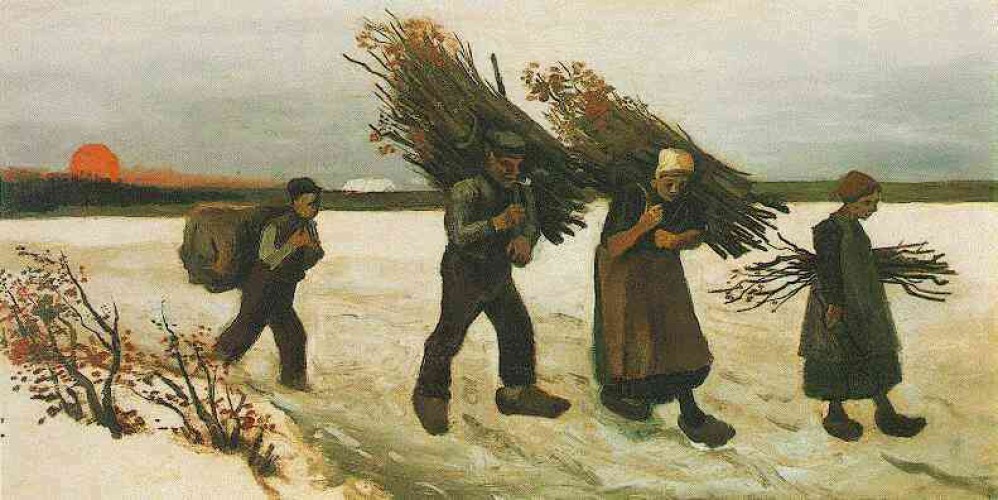 Van Gogh Raccoglitori di arbusti sulla neve