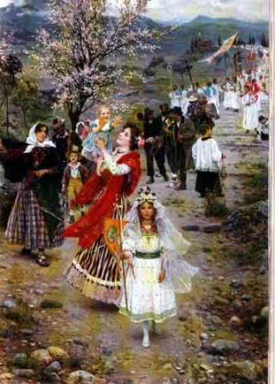 Cesare Tiratelli (1864-1933) Il giorno di Pasqua 