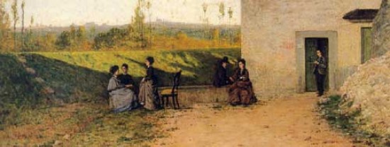 Silvestro Lega La visita in villa