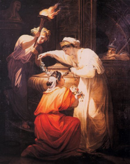 Angelika Kauffmann Cloptre ornant la tombe de Marc Antoine, 